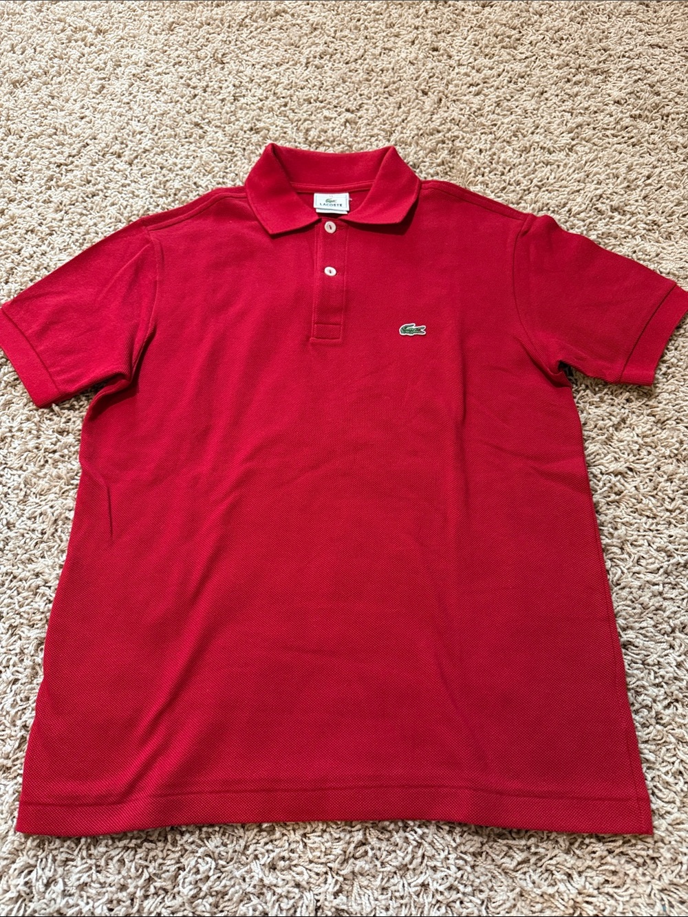Lacoste Boys Red Short-Sleeve Piqué Polo
